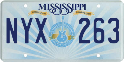MS license plate NYX263