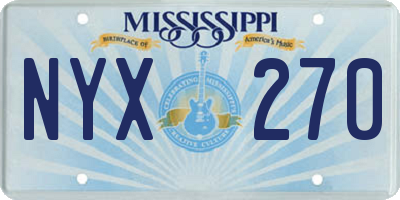 MS license plate NYX270