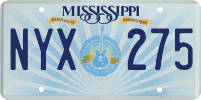 MS license plate NYX275