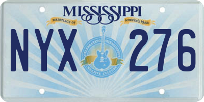 MS license plate NYX276