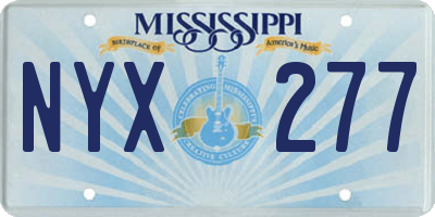 MS license plate NYX277