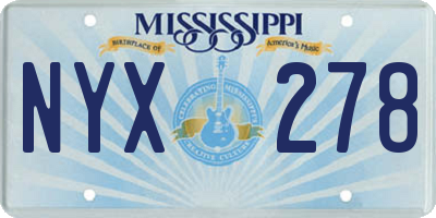 MS license plate NYX278