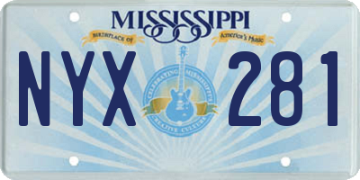 MS license plate NYX281