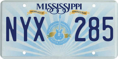 MS license plate NYX285