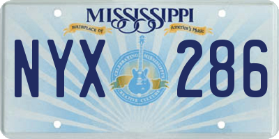 MS license plate NYX286