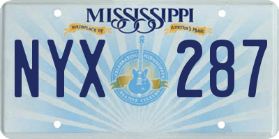MS license plate NYX287