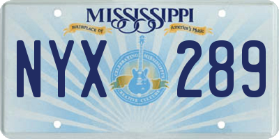 MS license plate NYX289