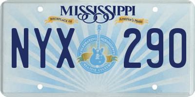 MS license plate NYX290