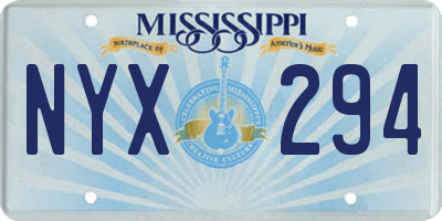 MS license plate NYX294
