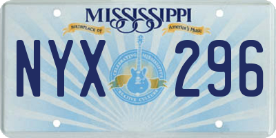 MS license plate NYX296