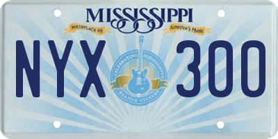 MS license plate NYX300