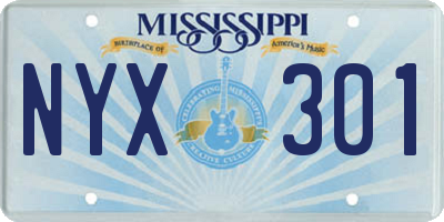 MS license plate NYX301