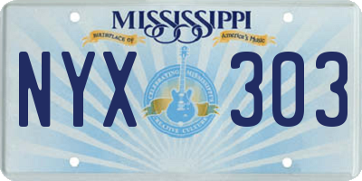 MS license plate NYX303