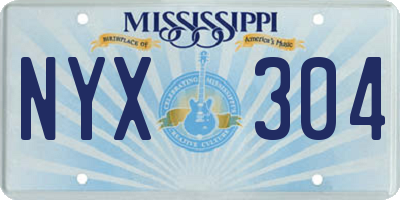 MS license plate NYX304