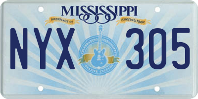 MS license plate NYX305