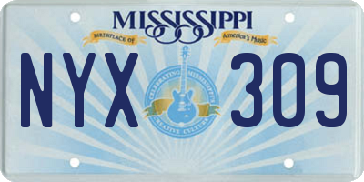 MS license plate NYX309