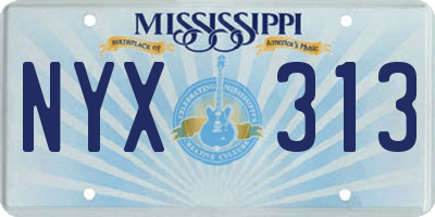 MS license plate NYX313