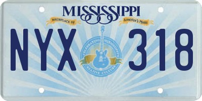 MS license plate NYX318