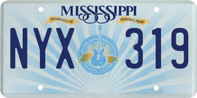 MS license plate NYX319