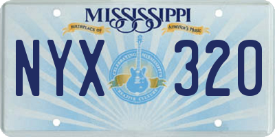 MS license plate NYX320