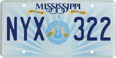 MS license plate NYX322