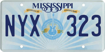 MS license plate NYX323