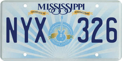 MS license plate NYX326