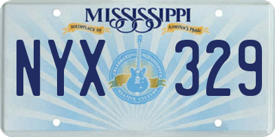 MS license plate NYX329