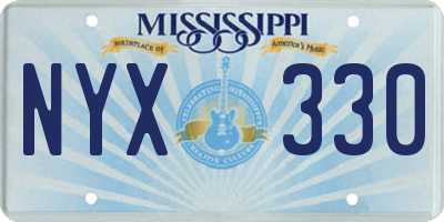MS license plate NYX330