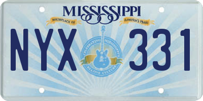 MS license plate NYX331