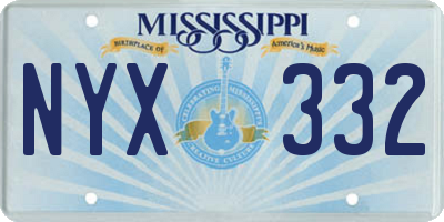 MS license plate NYX332