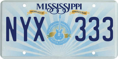 MS license plate NYX333