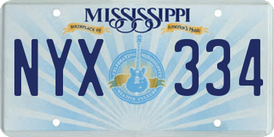 MS license plate NYX334