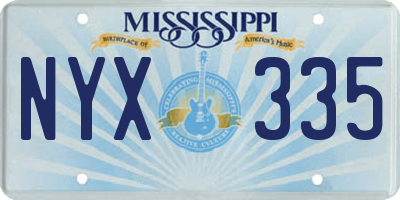 MS license plate NYX335