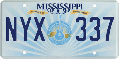 MS license plate NYX337