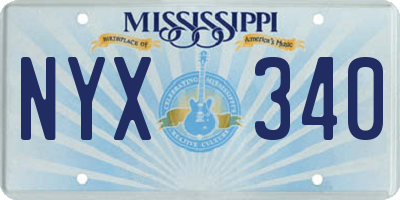 MS license plate NYX340
