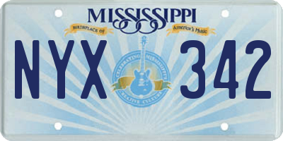 MS license plate NYX342