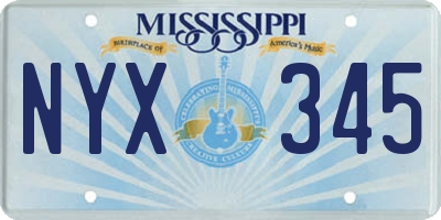 MS license plate NYX345
