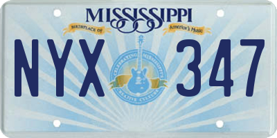 MS license plate NYX347