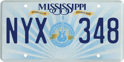 MS license plate NYX348