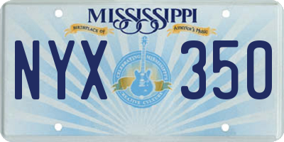 MS license plate NYX350
