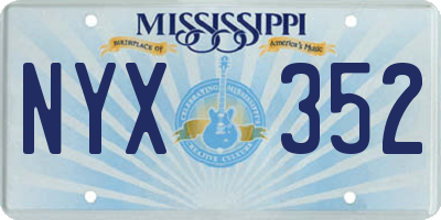 MS license plate NYX352