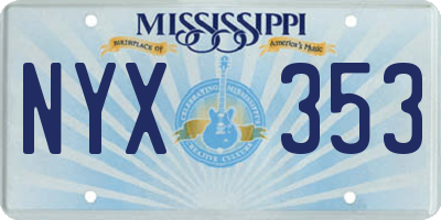 MS license plate NYX353
