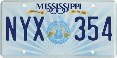 MS license plate NYX354