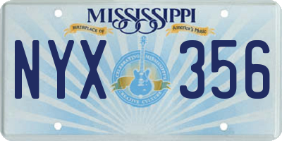 MS license plate NYX356