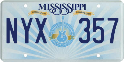 MS license plate NYX357
