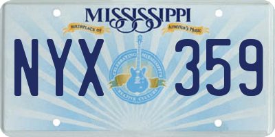 MS license plate NYX359