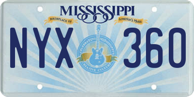 MS license plate NYX360
