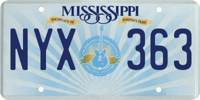 MS license plate NYX363