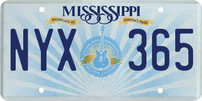 MS license plate NYX365